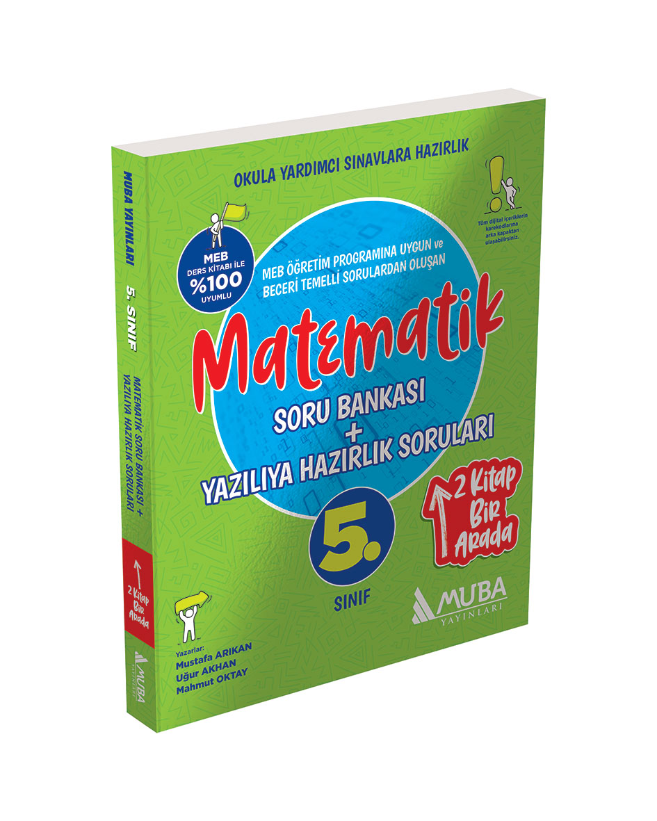 0516 - 5. Sınıf Matematik Soru Bankası + Yazılıya Hazırlık Soruları 2'Si 1 Arada