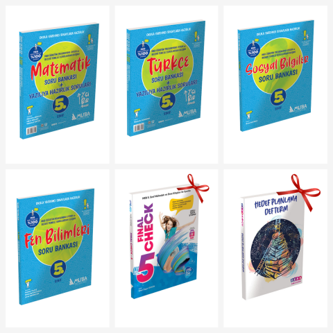 5. Sınıf Türkçe-Matematik-Fen Bilgisi ve Sosyal Bilgiler Set. Hedef Planlama Defter Ve İngilizce Soru Bankası Hediyeli!!!