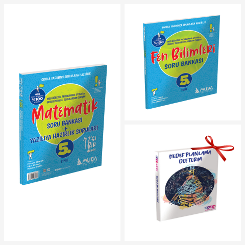 5.Sınıf Matematik ve Fen Bilimleri Soru Bankası Seti. Hedef Planlama Defter Hediyeli!!!