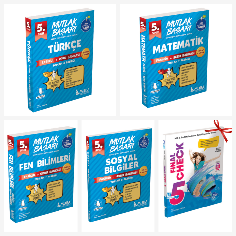 5.Sınıf Türkçe, Matematik, Fen Bilimleri ve Sosyal Bilgiler Fasikül + Soru Bankası Seti. Final Check Konu Özetli Soru Bankası Hediyeli!!