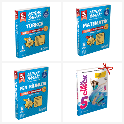 5.Sınıf Türkçe, Matematik ve Fen Bilimleri Fasikül + Soru Bankası Seti. Final Check Konu Özetli Soru Bankası Hediyeli!!