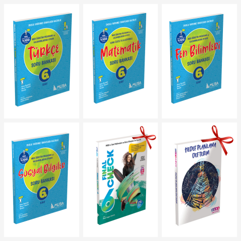 6. Sınıf Türkçe-Matematik-Fen Bilgisi ve Sosyal Bilgiler Set. Hedef Planlama Defter Ve İngilizce Soru Bankası Hediyeli!!!