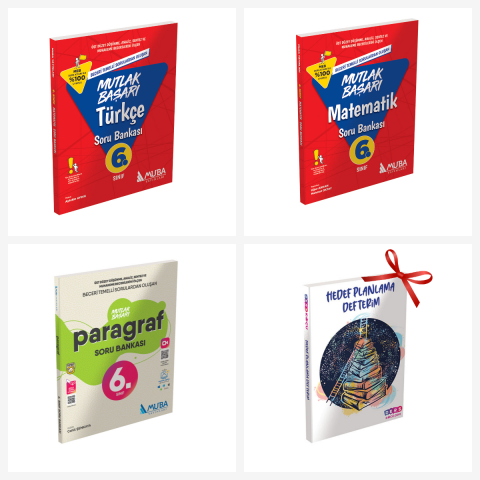 6.Sınıf MB Türkçe, Matematik ve Paragraf Soru Bankası Seti. Hedef Planlama Defter Hediyeli!!1