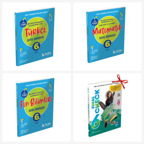 6.Sınıf Türkçe, Matematik ve Fen Bilimleri Soru Bankası Seti. Final Check Konu Özetli Soru Bankası Hediyeli!!