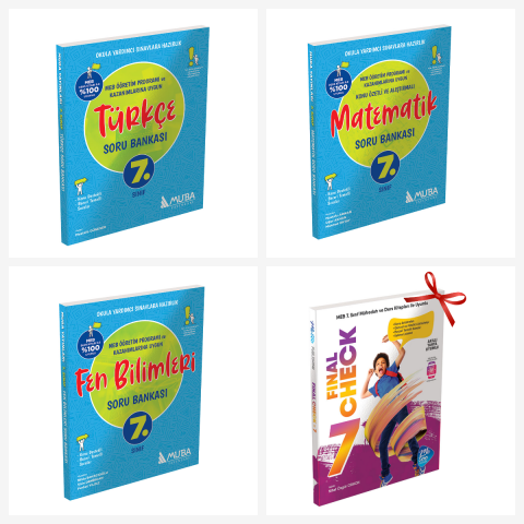 7.Sınıf Türkçe, Matematik ve Fen Bilimleri Soru Bankası Seti. Final Check Konu Özetli Soru Bankası Hediyeli!!