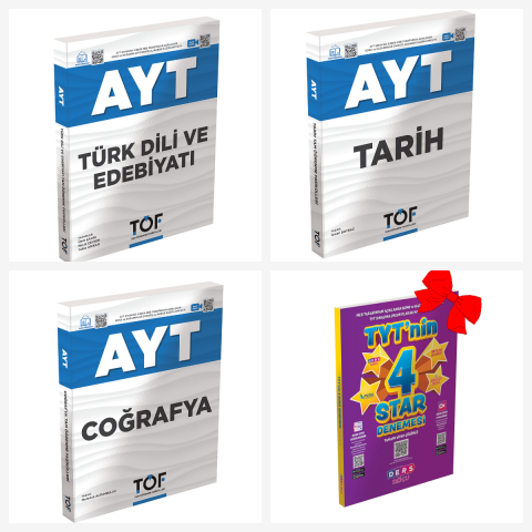 AYT-TÖF Edebiyat-Tarih-Çoğrafya Set. TYT'nin 4 Star Denemesi Hediyeli!!