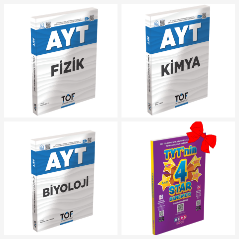AYT-TÖF Fizik-Kimya-Biyoloji Set. TYT'nin 4 Star Denemesi Hediyeli!!