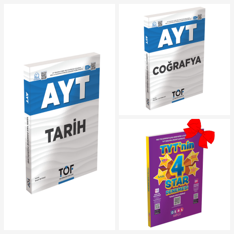 AYT-TÖF Tarih-Çoğrafya Set. TYT'nin 4 Star Denemesi Hediyeli!!