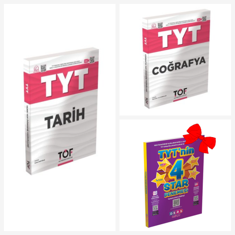 TYT-TÖF Tarih-Çoğrafya Set. TYT'nin 4 Star Denemesi Hediyeli!!